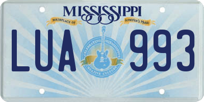MS license plate LUA993