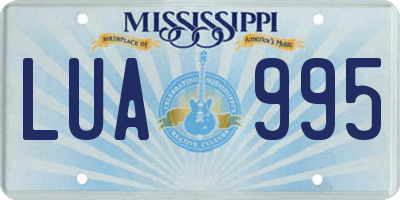 MS license plate LUA995