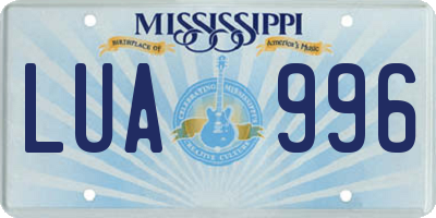 MS license plate LUA996