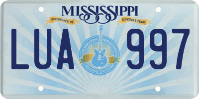 MS license plate LUA997