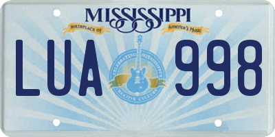 MS license plate LUA998