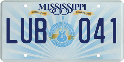 MS license plate LUB041