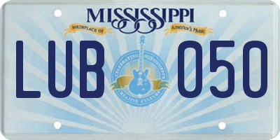 MS license plate LUB050