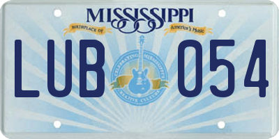 MS license plate LUB054