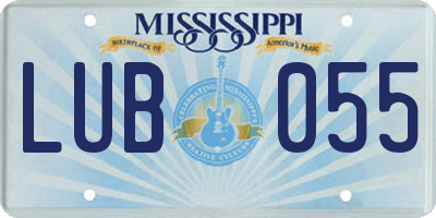 MS license plate LUB055