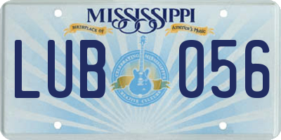 MS license plate LUB056