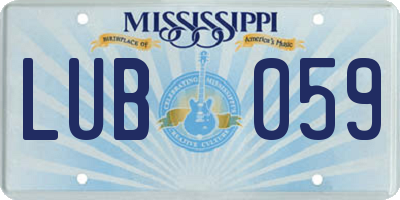 MS license plate LUB059