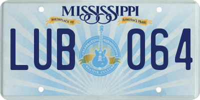 MS license plate LUB064