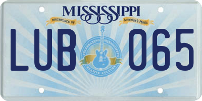 MS license plate LUB065
