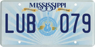 MS license plate LUB079