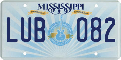 MS license plate LUB082