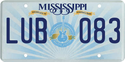 MS license plate LUB083