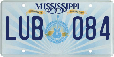 MS license plate LUB084
