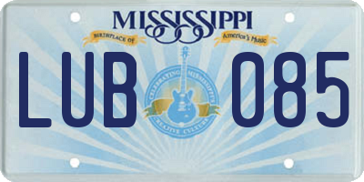 MS license plate LUB085