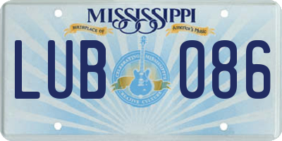 MS license plate LUB086
