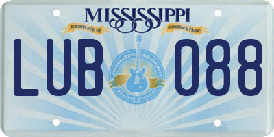 MS license plate LUB088