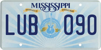 MS license plate LUB090