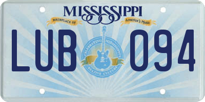 MS license plate LUB094