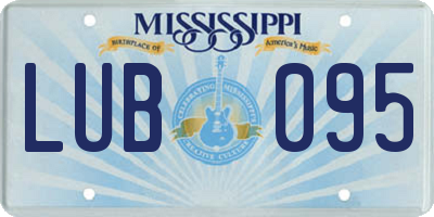 MS license plate LUB095