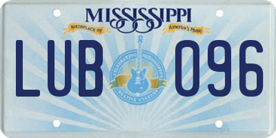 MS license plate LUB096