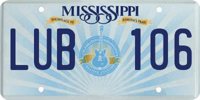MS license plate LUB106