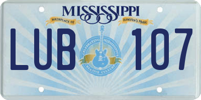 MS license plate LUB107