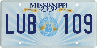MS license plate LUB109