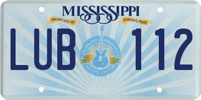 MS license plate LUB112