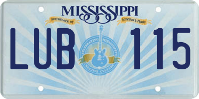 MS license plate LUB115