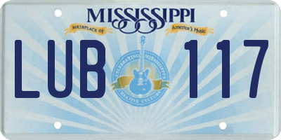 MS license plate LUB117