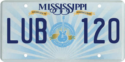 MS license plate LUB120
