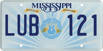 MS license plate LUB121