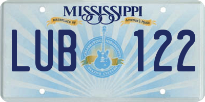 MS license plate LUB122