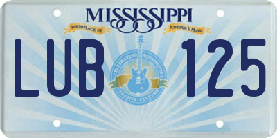 MS license plate LUB125