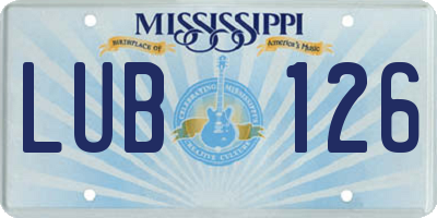 MS license plate LUB126