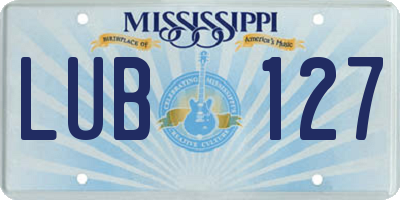 MS license plate LUB127