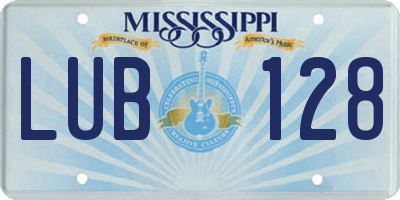 MS license plate LUB128