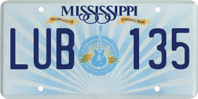 MS license plate LUB135