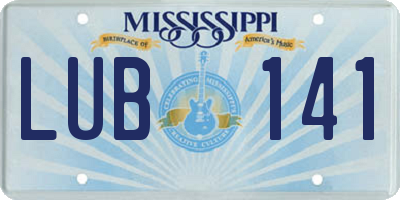 MS license plate LUB141