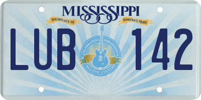 MS license plate LUB142