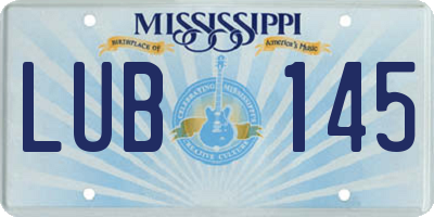 MS license plate LUB145