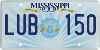 MS license plate LUB150