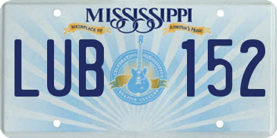 MS license plate LUB152