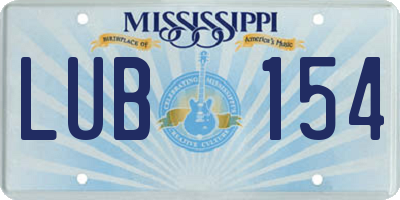 MS license plate LUB154