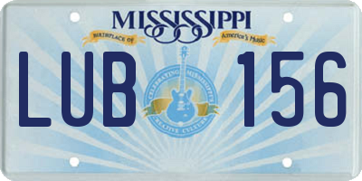 MS license plate LUB156