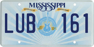 MS license plate LUB161