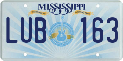 MS license plate LUB163