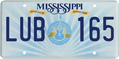 MS license plate LUB165