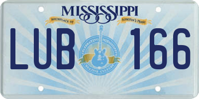 MS license plate LUB166