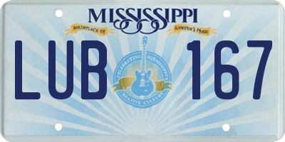 MS license plate LUB167